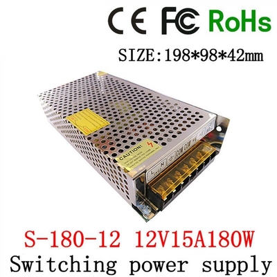 シングル出力 12V 15A 180W DC電源 50/60Hz のスイッチング電源のために