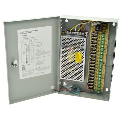 シングル出力 12V DC 15A 18チャネル CCTV セキュリティカメラ 電源箱 配送