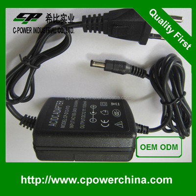 12V 1.2A 12W AC DC電源アダプタ 1200ma出力電流とCE証明書