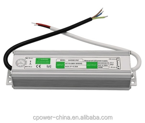 シルバー ホワイト 24v DC 防水電子 50W LED ドライバー 100w 25w IP67 電源 トランスフォーマー