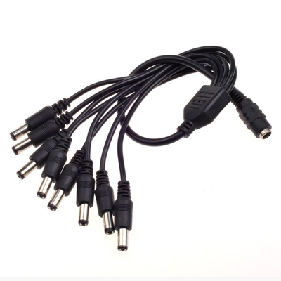 1 男性から8 双女性スプリッターケーブル 5.5mm/2.1mm CCTVカメラ DC電源 CE 承認