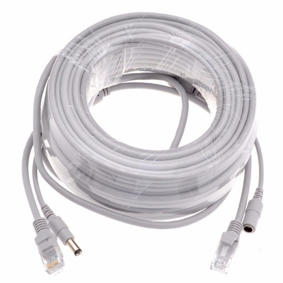 PVCジャケット 5/10/15/20/30M グレー CAT5/CAT-5e イーサネット RJ45 DC パワー CCTV ネットワーク LANケーブル