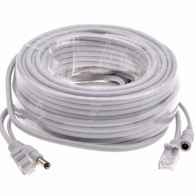 PVCジャケット 5/10/15/20/30M グレー CAT5/CAT-5e イーサネット RJ45 DC パワー CCTV ネットワーク LANケーブル