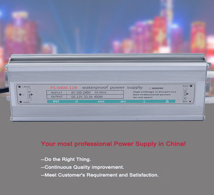 400W 12V 33.3A DC 防水LED電源 IP67 定位ライン規制範囲 ±0.5max