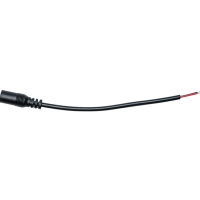 ブラックDCバレル電源プラグ 2.1mm × 5.5mm 男性 女性ジャックコネクタ付きのピグテールケーブル