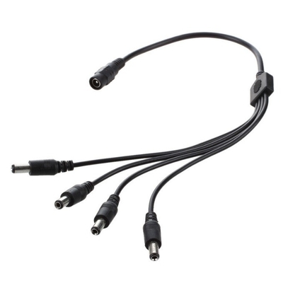 4 パック 5 Way Channel DC Power Splitter Cable for CCTV セキュリティカメラ CE 証明書