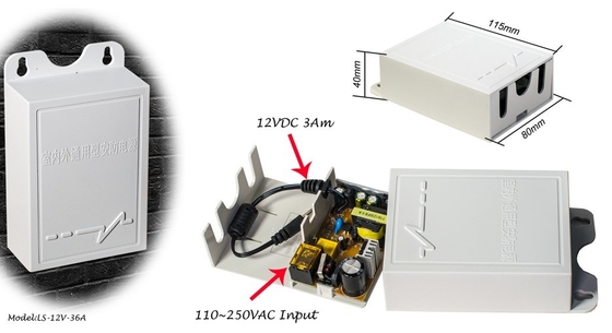 AC100-240V 入力電圧 CCTV C電源出力タイプ 単機用 防水電源アダプタ