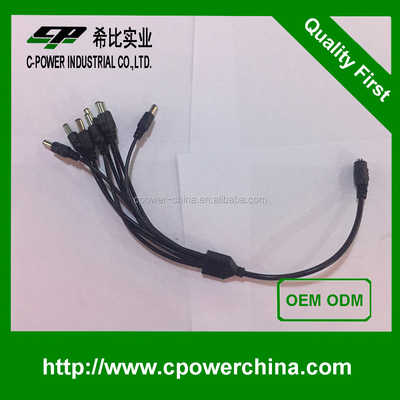 電源 5.5*2.1 DC接続器 オープンワイヤケーブルと多コアPVCジャケット