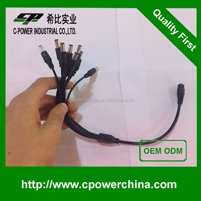 電源 5.5*2.1 DC接続器 オープンワイヤケーブルと多コアPVCジャケット