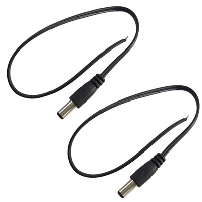 2.1mm x 5.5mm DC メス・コネクタ プラグ・エンド ケーブル ワイヤ・ピグテール コード CCTV ブラック