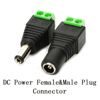 12V DC電源ジャックプラグ 黒 fコネクタ 電源アダプタ 5.5mm x 2.1mm CE証明書