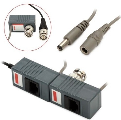 CCTVカメラ ブラックBNCからRJ45 CAT5 CAT6ケーブル パシブビデオ・オーディオ バルーンコンネクタトランシーバー