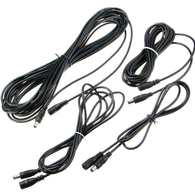 ブラック 1/2/5/10M 電源拡張DCケーブル CCTV セキュリティカメラ 5.5x2.5mm