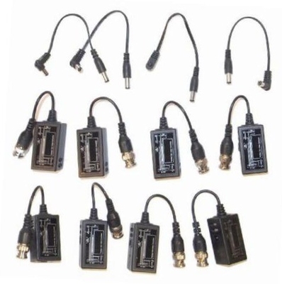 黒のCCTVBNCからRJ45ビデオバルーン DC電源拡張子によるEthernet Cat5/6ケーブル