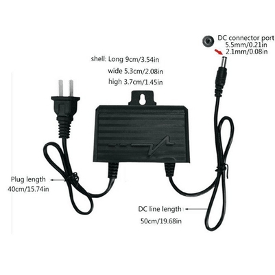 12V 1.5A 2A DC 12V ブラック レインプルーフ 電源アダプタ CCTV カメラ 入力電圧 220V