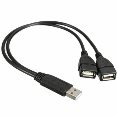 低電圧USB2.0 男性から2人 双子 女性 ジャック Y スプリッター ハブ コード-ケーブル-Ada 電力