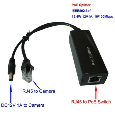 10/100Mbps データ転送速さ IPカメラのPOEスプリッター CCTV DC44-57V電源入力