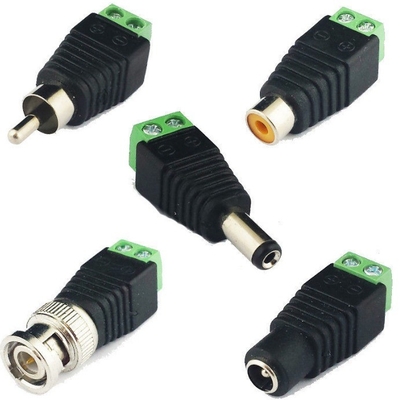 ABS CCTV カメラコネクタ 2.1mm DC RCA Phono BNCプラグとソケットケーブル接続