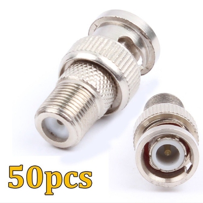 CE認定 BNC 男性からF 女性共軸RFコネクタアダプタ CCTV RG6 RG59 CE
