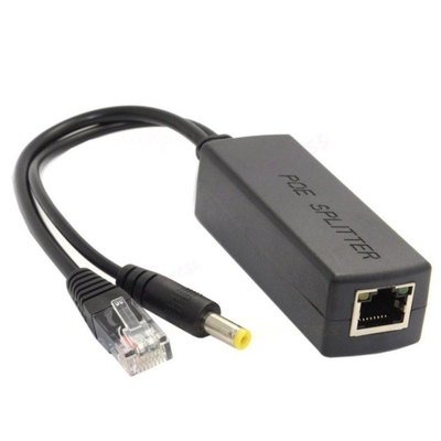 48V から 12V 5V 2.4A CCTV IP カメラ用アクティブ PoE スプリッタ IEEE802.3 対応 黒