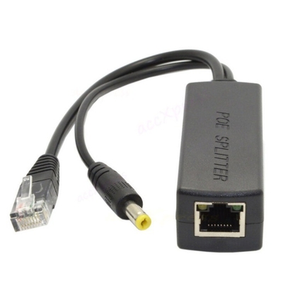 48V から 12V 5V 2.4A CCTV IP カメラ用アクティブ PoE スプリッタ IEEE802.3 対応 黒