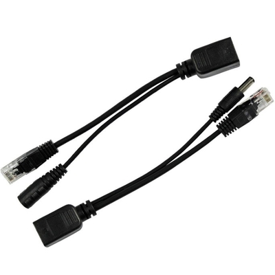 ブラック・パシブ・パワー・オーバー・イーサネット Rj45 ポエアダプター インジェクター・スプリッター -40°C 60°C