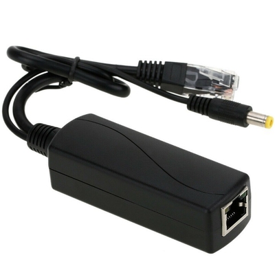 ネットワークトランスミッション ブラック PoE スプリッターケーブル アダプター IEEE802.3af 12V DC IPカメラ用