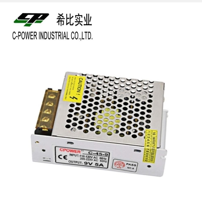 産業用電源 9V 5A シングル出力 スイッチモード技術と効率性