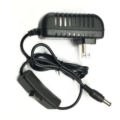 ブラック電源アダプタ AC100-240V 12V 2A 24W アダプタ オン/オフスイッチとDCコネクタ