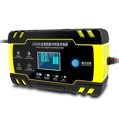 LCDタッチスクリーン 12V 8A 24V 4A バッテリー充電器 車用バイク用 鉛酸バッテリー