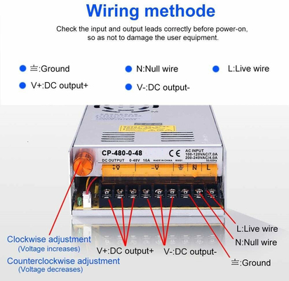 C-Power 480w 調節可能電源 LEDディスプレイ AC110V/220V DC 0-24V/0-36V/0-48V/0-60V