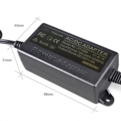 ブラック C-Power AC100-240V DC 12V 2A 壁掛けプラグ電源アダプタ 12V EU AU UK US