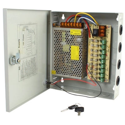 CCTV電源配送箱 12V DC 9チャンネル 高出力10Amp CCTVカメラ